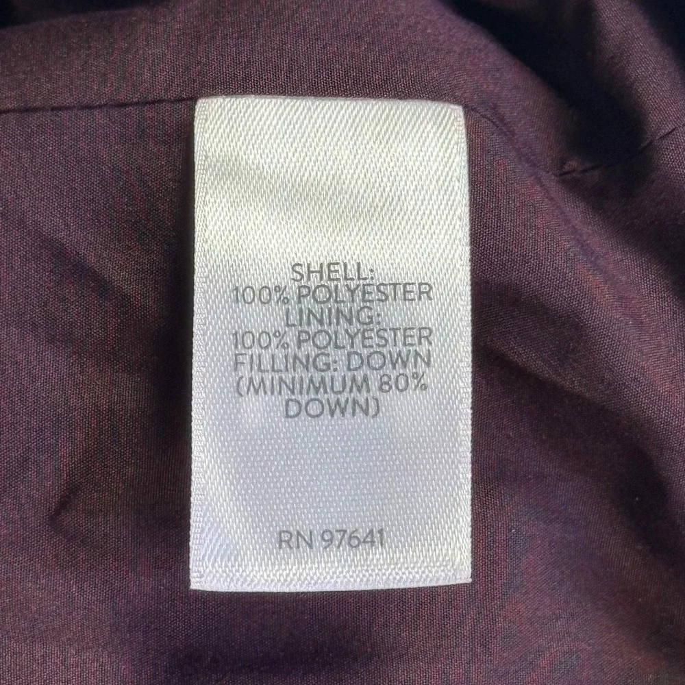 J.Jill Down Hooded Long Puffer Vest Plum Purple Snap Zip Sleeveless NWT XS‎